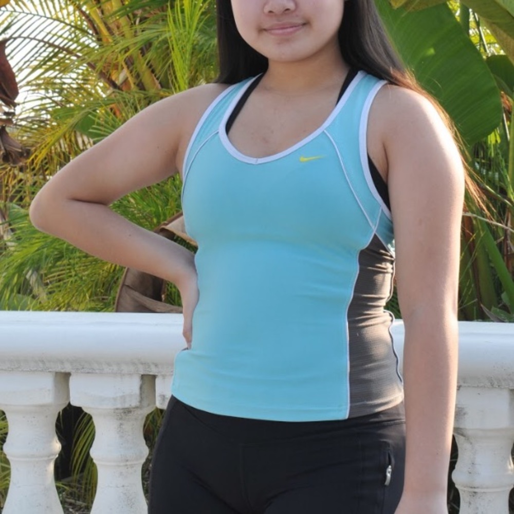 Teal and grey Nike athletic tank top